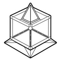 Orthographic Projection Visualizing a 3D Object in 2D vector