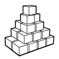 Step by Step Construction of a Tower or Pyramid of Stacked Objects vector
