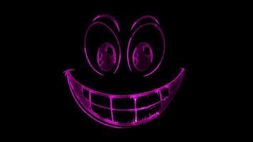 Neon frame effect, Laughing Face - Joy on black background video