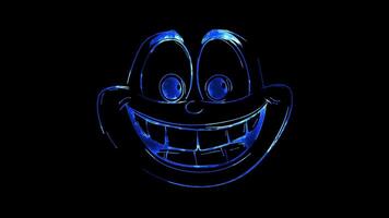 Neon frame effect, Laughing Face - Joy on black background video