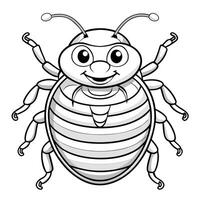 Fun and Educational Bedbug Coloring Page for Kids with Two Versions vector