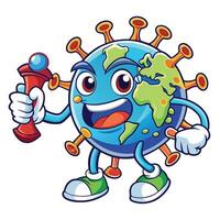 Save the World from the Corona Virus Editable Icon Illustration vector