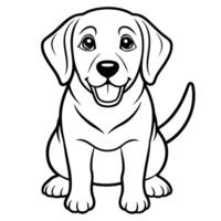 Coloring Page with a Detailed Image of a Chocolate Labrador Dog vector