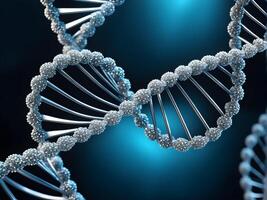 Microbiology of human dna double helix spiral twisting form with complex and intricate genetic macro structure photo