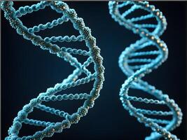 Microbiology of human dna spiral double helix form with complex and intricate genetic structure photo