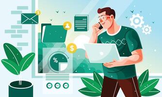 Business Call from Client vector