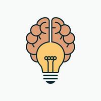 A light bulb with a brain inside it vector
