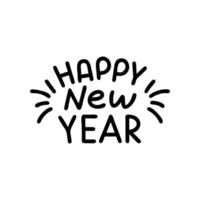 Happy new year lettering on a white background vector