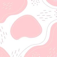 Abstract spots, different stroke, dots and lines. Decorative background texture in trendy soft pink. Isolated illustration Cards, poster, leaflets, banner, greetings, price, label or web promo vector