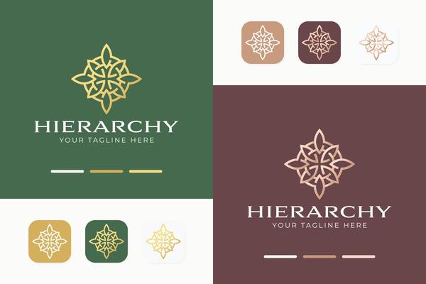 Abstract Logo Luxury Linear Ornate Balance Concept Classical Decorative