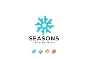 Abstract Icon 4 Seasons Logo for Universal Unity Global Sign Symbol Concept vector