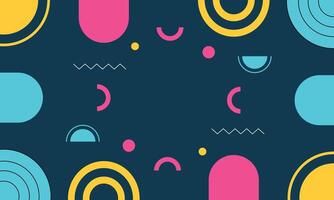 geometric colored flat background with circle shapes vector