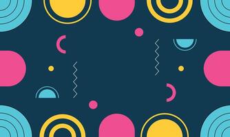 flat background colorful geometric circle shapes vector