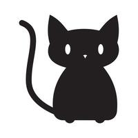 cut cat silhouette vector
