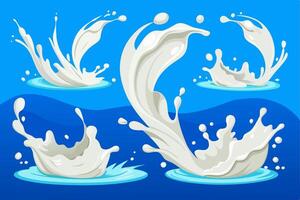 Simple Art of Milk Splash vector