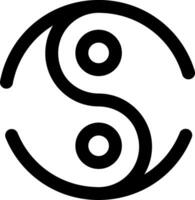 Rounded Stroke YIN YANG Icon vector