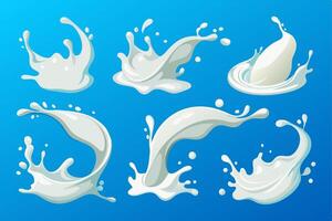 Milk Splash and Pouring Concept vector