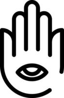 Rounded Stroke HAMSA HAND Icon vector