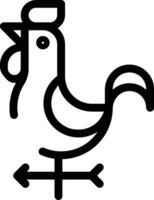 Rounded Stroke ROOSTER Icon vector