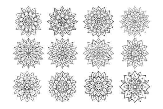 mandala haz diseño con limpiar líneas vector