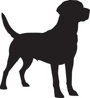 Minimalist Silhouette of a Labrador Retriever in Black on a Crisp White Background vector