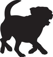 Black Silhouette of a Running Labrador Retriever Dog Isolated on White Background vector