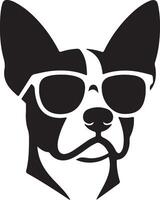 Cool Dog Head Silhouette in Sunglasses Format vector