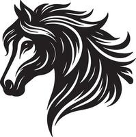 Elegant horse head silhouette design on white background for sleek visuals vector