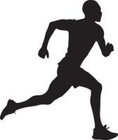 Silhouette of a Man in Motion Running vector