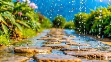 The rainy season is the season when trees store water to grow their trunks and leaves. To create food during the dry season photo