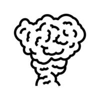 smoke cloud wildfire disaster line icon illustration vector