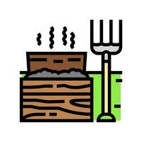 composting garden maintenance color icon illustration vector