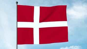 3D Illustration of The flag of Denmark is red with a white Scandinavian cross that extends to the edges of the flag photo