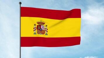 3D Illustration of The flag of Spain consists of three horizontal stripes red, yellow and red, the yellow stripe being twice the size of each red stripe, la Rojigualda. photo