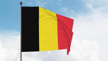 3D Illustration of The national flag of Belgium is a tricolour consisting of three equal vertical bands displaying the national colours of Belgium black, yellow, and red. photo