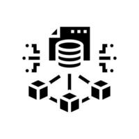 blockchain ledger cryptocurrency mining glyph icon illustration vector