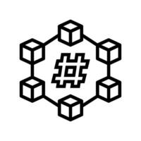 hash rate cryptocurrency mining line icon illustration vector