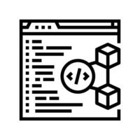 software cryptocurrency mining line icon illustration vector