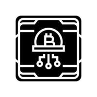 cpu cryptocurrency mining glyph icon illustration vector