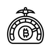 difficulty cryptocurrency mining line icon illustration vector