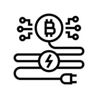 power consumption cryptocurrency mining line icon illustration vector