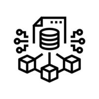 blockchain ledger cryptocurrency mining line icon illustration vector