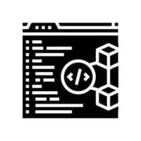 software cryptocurrency mining glyph icon illustration vector