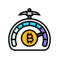 difficulty cryptocurrency mining color icon illustration vector