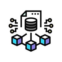 blockchain ledger cryptocurrency mining color icon illustration vector
