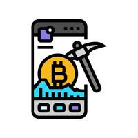 crypto app cryptocurrency mining color icon illustration vector