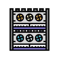 farm cryptocurrency mining color icon illustration vector