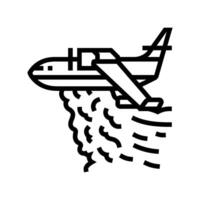 firefighting plane wildfire disaster line icon illustration vector