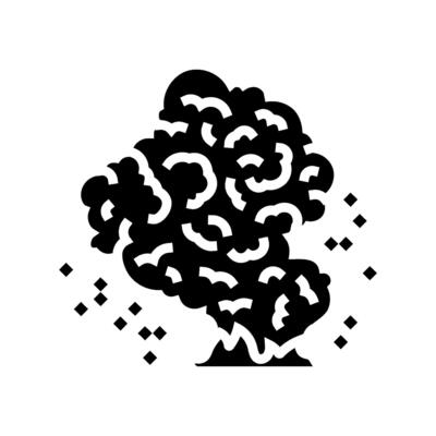 ash cloud wildfire disaster glyph icon illustration