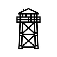 firewatch tower wildfire disaster line icon illustration vector